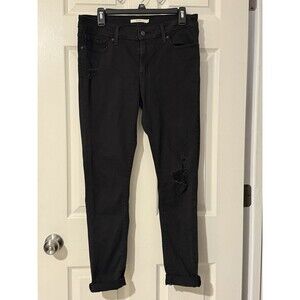 Levi’s 711 Skinny Black Women’s Jeans Size 31x30 Destructed Cute Fashion